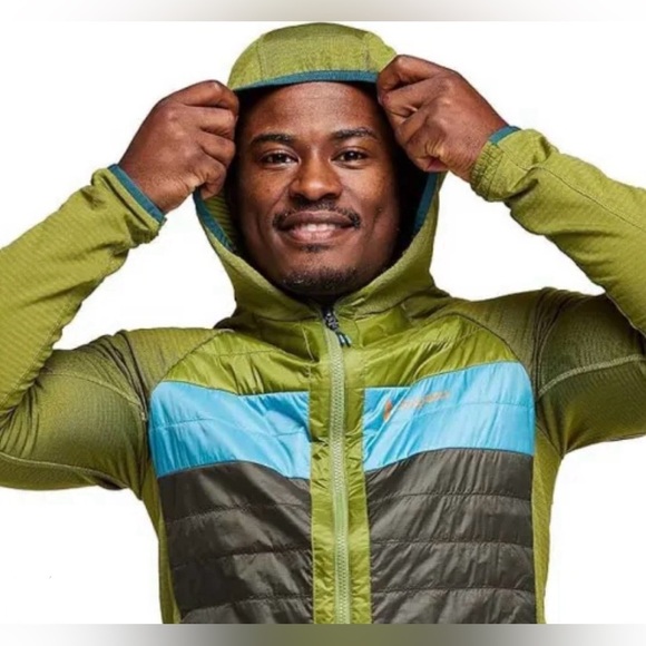 Cotopaxi Men's XL Capa Hybrid Insulated Hooded Jacket Green Grey Cedar Iron NWT - Picture 13 of 14